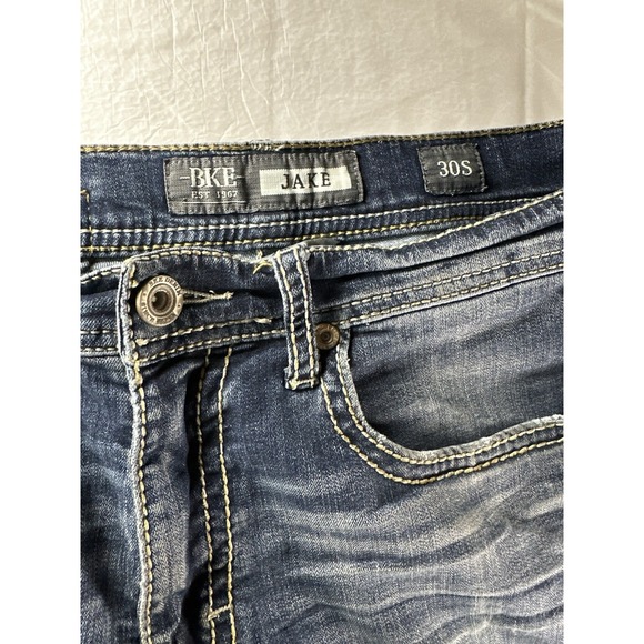 BKE Buckle Jeans Womens 30x30 Blue Denim Jake Straight Distressed Capri Ankle - Picture 5 of 16